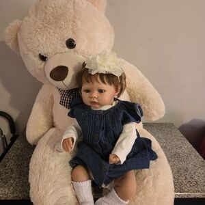 Reborn Doll in Blue Denim Dress